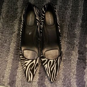 Calvin Klein animal print horse hair heels